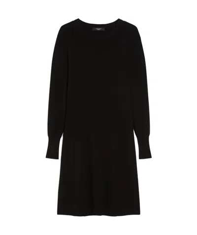 Weekend Max Mara Stretch Viscose Knitted Dress In Black