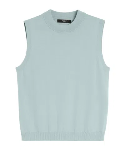 Weekend Max Mara Stretch Viscose Yarn Top In Blue