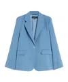 Weekend Max Mara Tailored Suit Jacket Buttoned Cuffs Flap Pockets In Blue