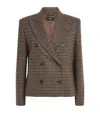 Weekend Max Mara Stretch Wool Double-breasted Blazer In Brown