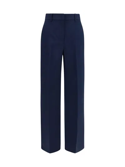 Weekend Max Mara Stretch Wool Palazzo Trousers In Blue