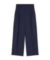 Weekend Max Mara Stretch Wool Trousers In Blue