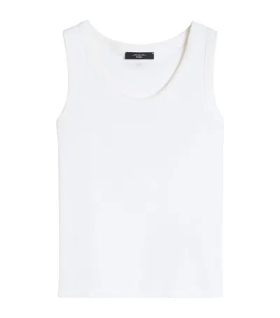 Weekend Max Mara Stretch-cotton Ribbed Tank Top In White