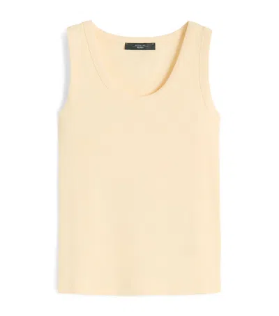 Weekend Max Mara Stretch-cotton Ribbed Tank Top In Yellow