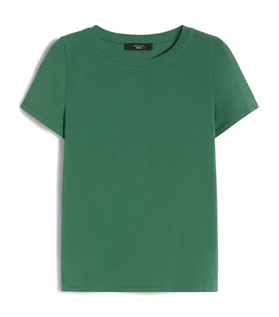 Weekend Max Mara Stretch-cotton T-shirt In Green