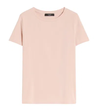 Weekend Max Mara Stretch-cotton T-shirt In Pink