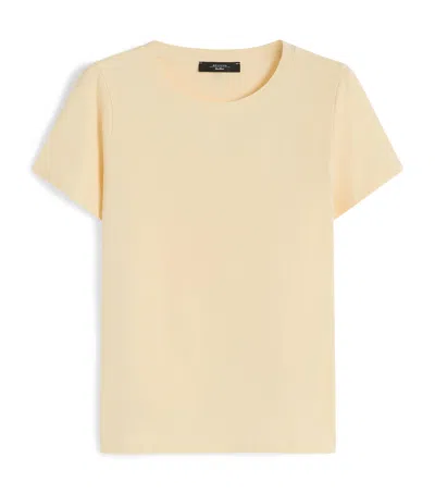 Weekend Max Mara Stretch-cotton T-shirt In Yellow