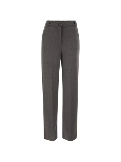 Weekend Max Mara Stretch-jersey Straight-leg Trousers In Brown