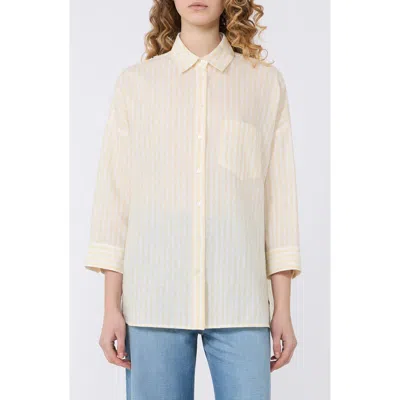 Weekend Max Mara Stripe Linen Shirt In Neutral