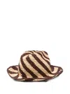 Weekend Max Mara Stylish Wide Brim Woven Two-tone Hat In Multi