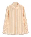 Weekend Max Mara Linen Striped Shirt For Men By Lari In Nude