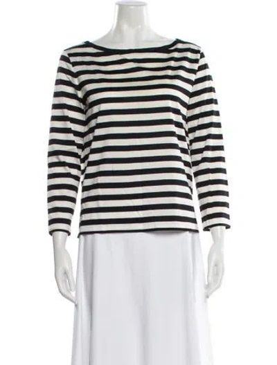 Pre-owned Weekend Max Mara Striped Bateau Neckline Top