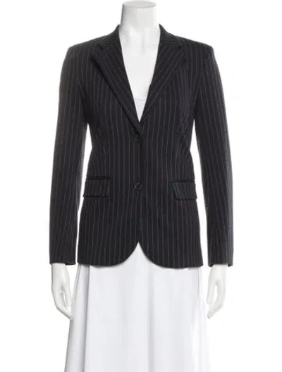 Pre-owned Weekend Max Mara Striped Blazer In Black