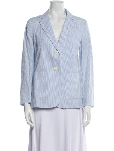 Pre-owned Weekend Max Mara Striped Blazer In Blue