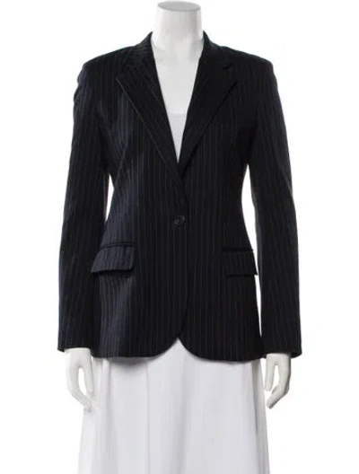Pre-owned Weekend Max Mara Striped Blazer In Blue