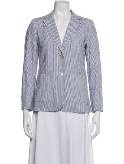 Pre-owned Weekend Max Mara Striped Blazer In Blue