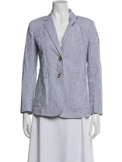 Pre-owned Weekend Max Mara Striped Blazer In Blue