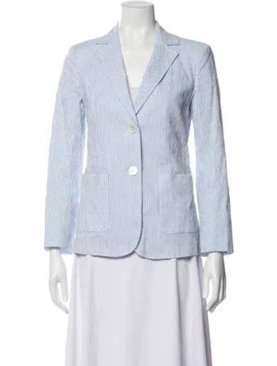 Pre-owned Weekend Max Mara Striped Blazer In Blue