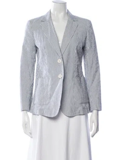Pre-owned Weekend Max Mara Striped Blazer In Blue