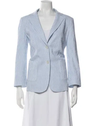 Pre-owned Weekend Max Mara Striped Blazer In Blue