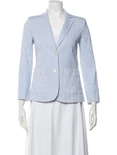 Pre-owned Weekend Max Mara Striped Blazer In Blue