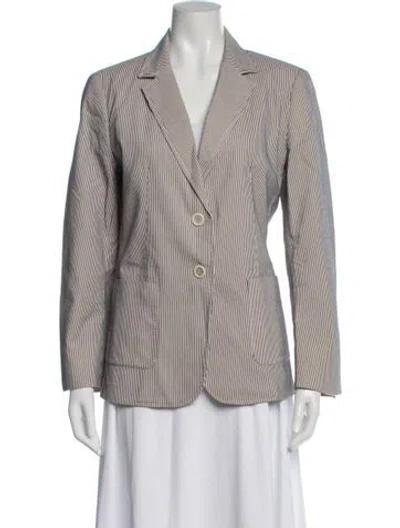 Pre-owned Weekend Max Mara Striped Blazer In White