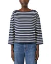 Weekend Max Mara Campale Striped Cotton-jersey Top In Blue