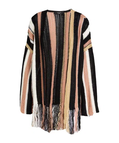 Weekend Max Mara Striped Cardigans In Black