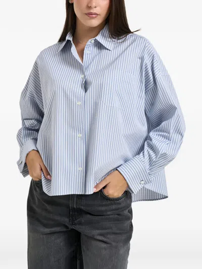 Weekend Max Mara Striped Chest-pocket Shirt In Blue