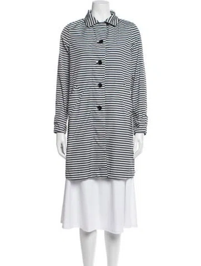 Pre-owned Weekend Max Mara Striped Coat In Blue