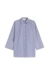 Weekend Max Mara Striped Collared Shirt In Blue