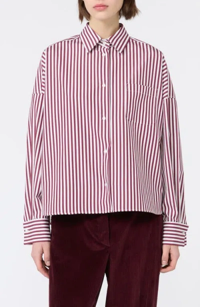 Weekend Max Mara Striped Cotton Shirt In Multi