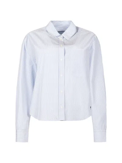 Weekend Max Mara Striped Cotton Shirt In Blue