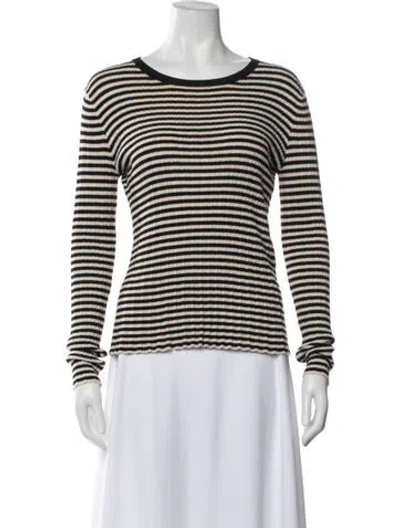 Pre-owned Weekend Max Mara Striped Crew Neck Sweater In Blue