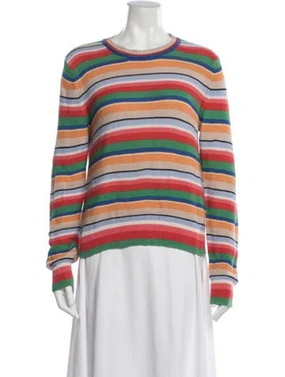 Pre-owned Weekend Max Mara Striped Crew Neck Sweater In Multi
