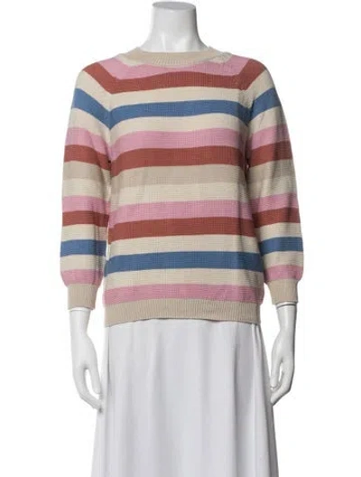 Pre-owned Weekend Max Mara Striped Crew Neck Sweater In Multicolor