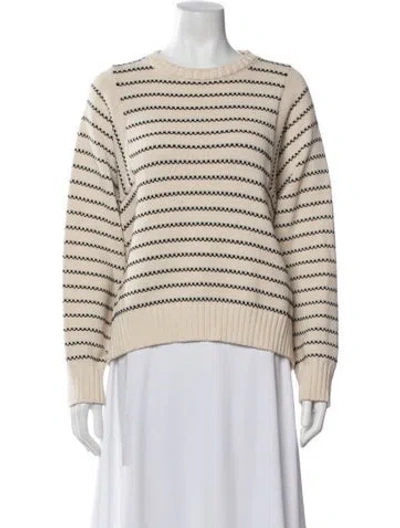 Pre-owned Weekend Max Mara Striped Crew Neck Sweater In Neutral