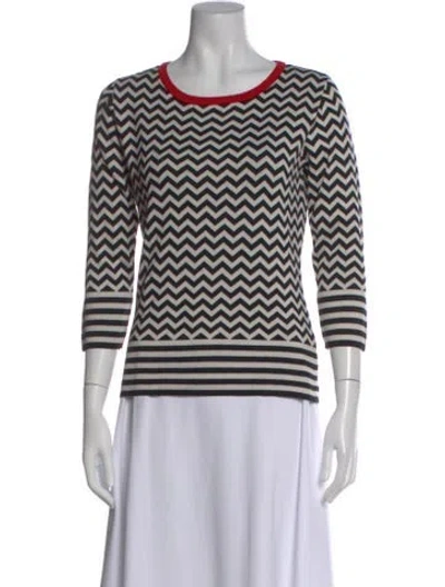 Pre-owned Weekend Max Mara Striped Crew Neck Sweater In Neutral