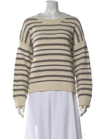 Pre-owned Weekend Max Mara Striped Crew Neck Sweater In Neutral