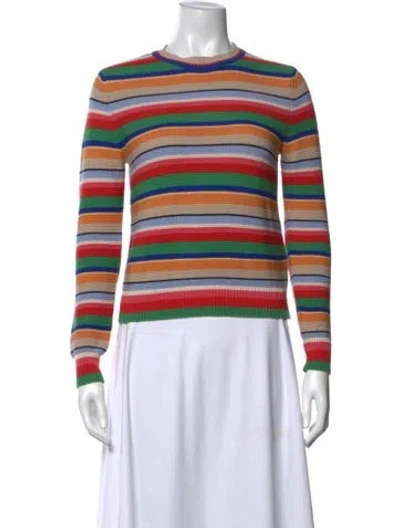Pre-owned Weekend Max Mara Striped Crew Neck Sweater In Neutrals