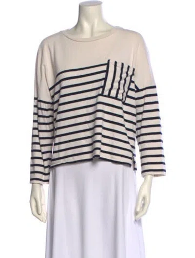 Pre-owned Weekend Max Mara Striped Crew Neck Sweatshirt In Neutral
