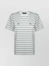 Weekend Max Mara Striped Crew Neck T-shirt With Embroidered Detail