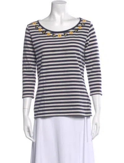 Pre-owned Weekend Max Mara Striped Crew Neck Top In Multi