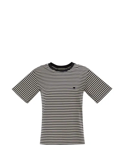Weekend Max Mara Striped Embroidered-logo T-shirt In Multi