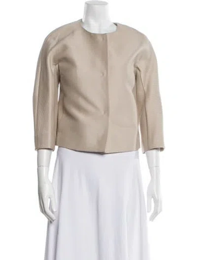 Pre-owned Weekend Max Mara Striped Evening Jacket In Neutral