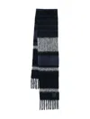 Weekend Max Mara Striped Fringed Scarf In Black