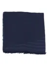 Weekend Max Mara Striped Fringed Scarf In Blue