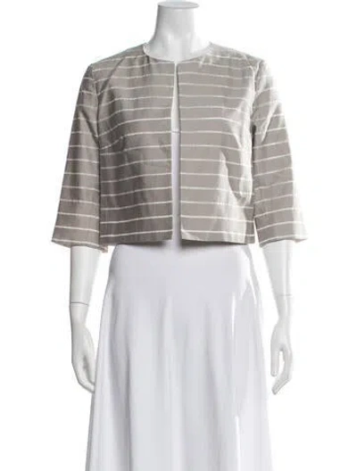 Pre-owned Weekend Max Mara Striped Jacket In Grey