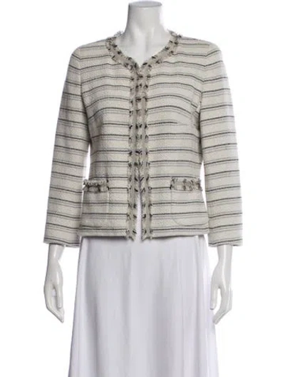 Pre-owned Weekend Max Mara Striped Jacket In Neutral