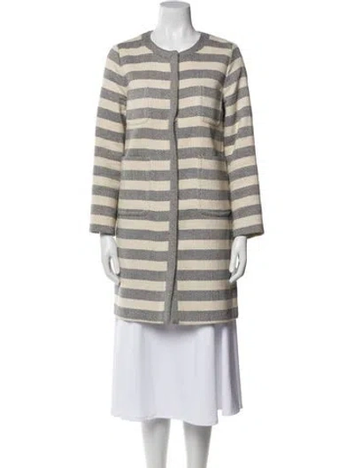 Pre-owned Weekend Max Mara Striped Jacket In White